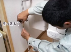 分岐金具に給水ホース取付
